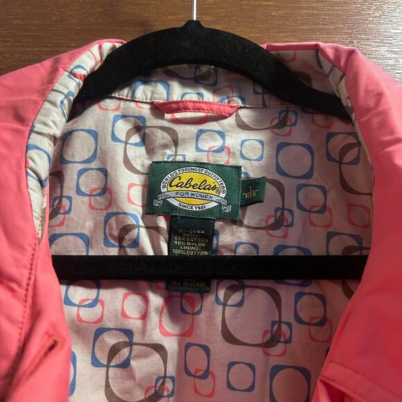 Pink cabelas lightweight windbreakerrain trench Large Womens - Picture 3 of 4